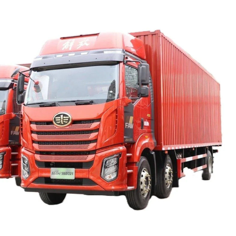 FAW Jiefang J6G 중형 트럭 6x2 밴 7-10 톤 8 휠 펜스 트럭 운송 차량